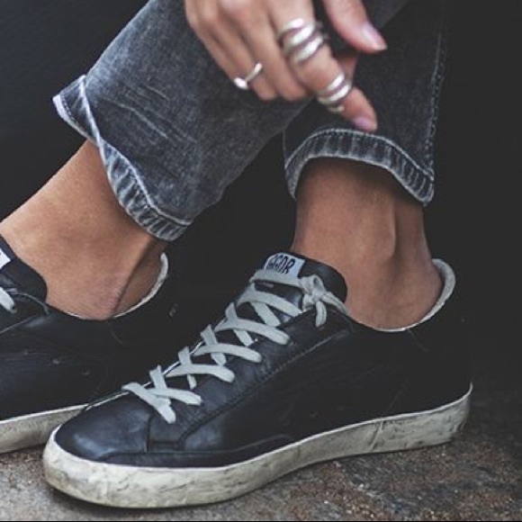 black superstar golden goose